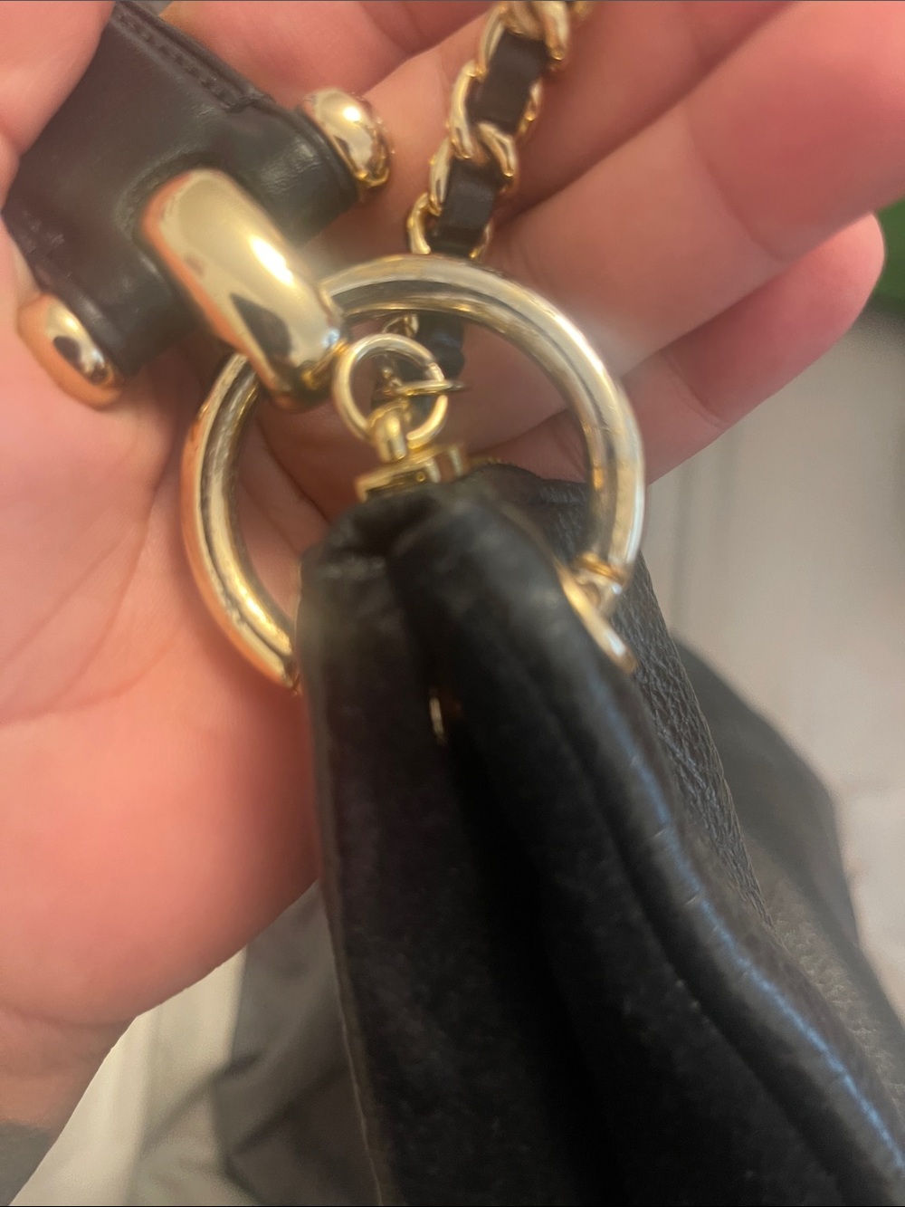 Coach Black Pebbled Leather Shoulder Bag with Gold Hardware - Picture 3 of 7
